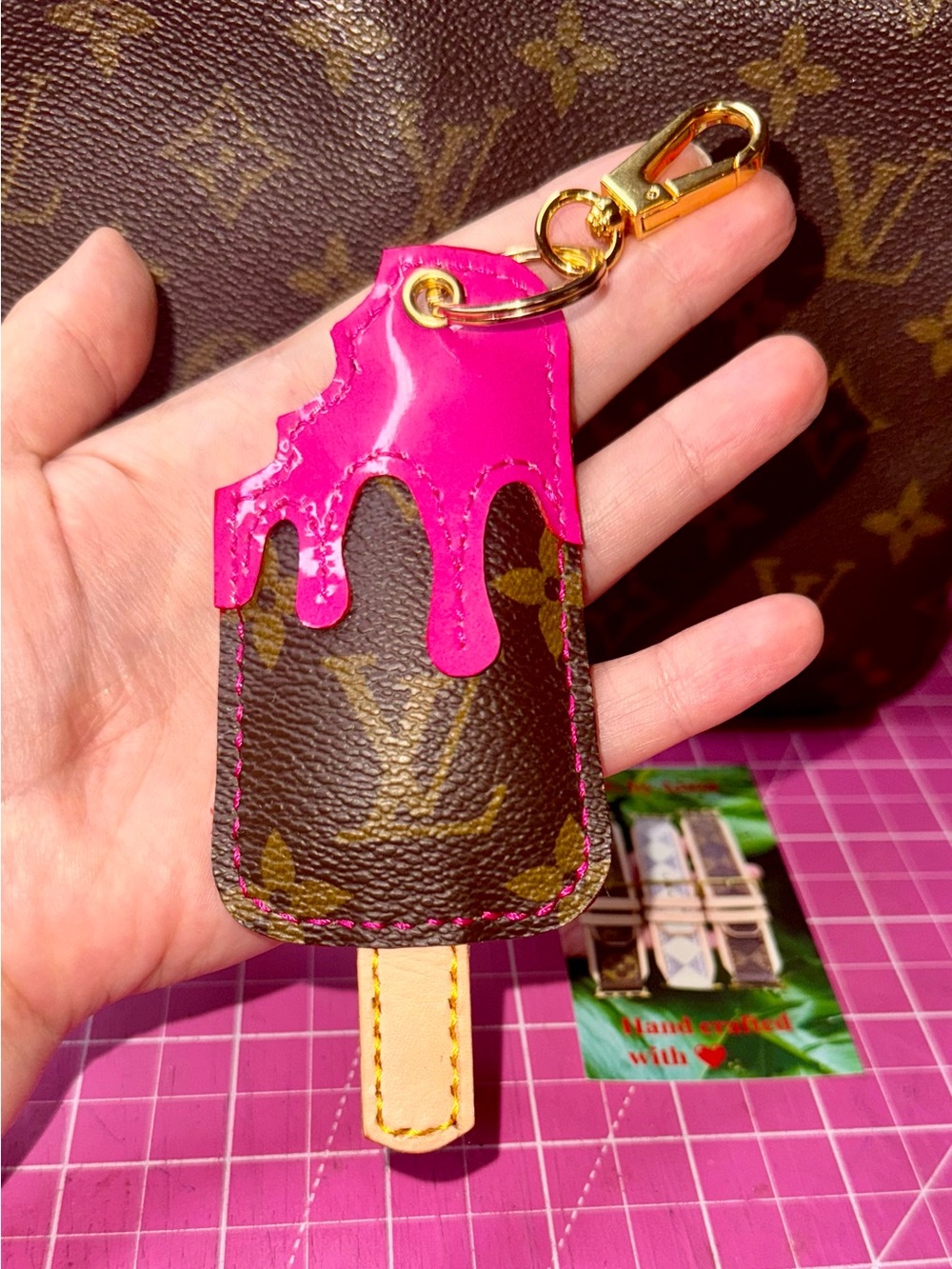 💖 Hot Pink Popsicle Monogram Charm Custom Handmade